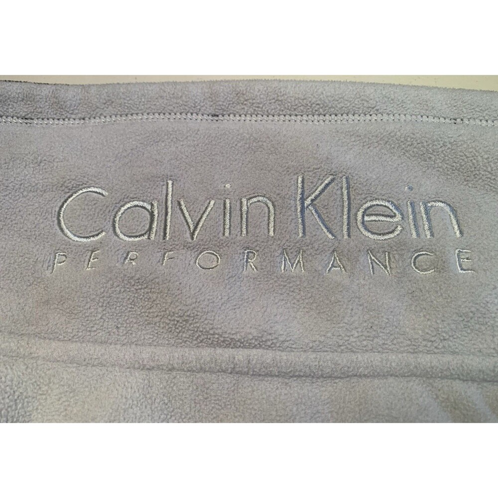 Calvin Klein Performance Womens Embroidered Zip Fleece Jacket Ivory Sz Large - Picture 1 of 11